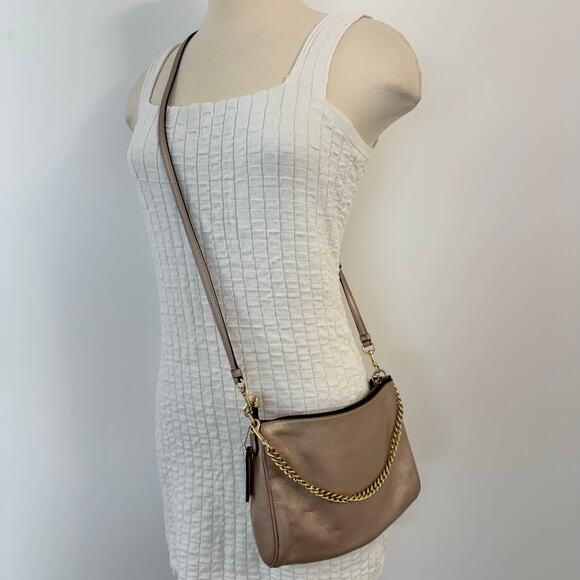 Coach Carry Crossbody Shoulder Handbag Purse Light Pink / Rose Gold F56126 - Picture 3 of 13